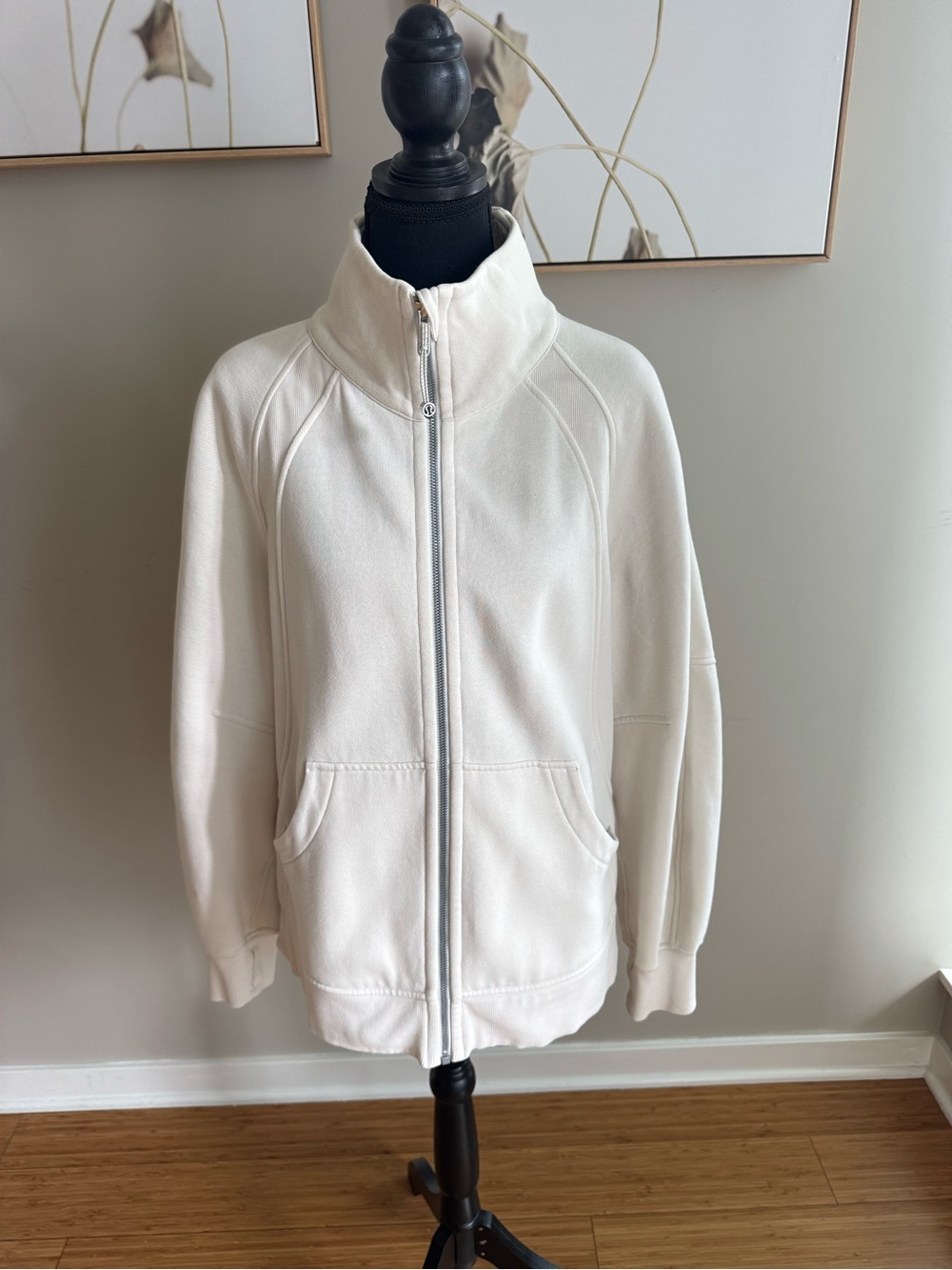 lululemon athletica Cream Zip-Up Bomber Jacket
